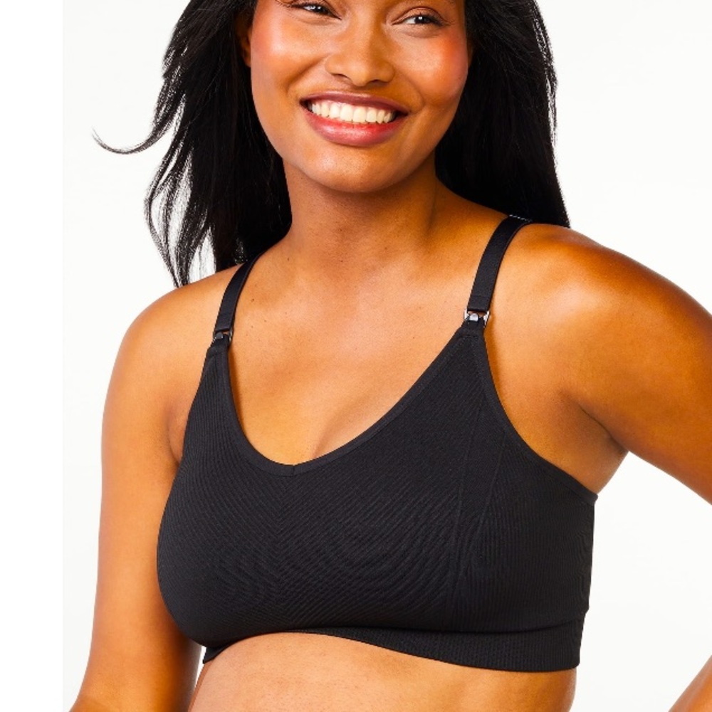 Joyspun Women's Maternity Yoga Back Sports Bra Large New Black New